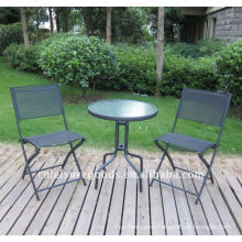 Metal sling chair and table set